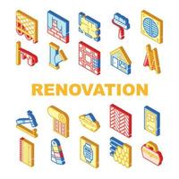 ristrutturazione casa riparazione raccolta icone set vettoriale