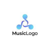 modello di progettazione logo colorato gradiente musicale. logo musicale a tripla nota vettore