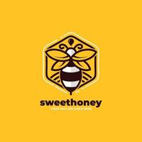 logo originale dell'autoadesivo dell'etichetta dell'ape dolce del miele vettore