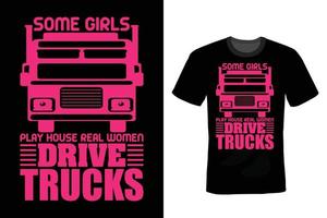 design della maglietta del camion, vintage, tipografia vettore