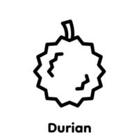 icona lineare durian, vettore, illustrazione. vettore
