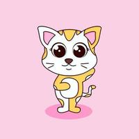 carino bambino gatto icona illustration.flat stile cartone animato vettore