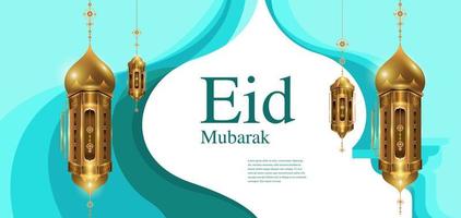 illustrazione di design islamico eid mubarak vettore