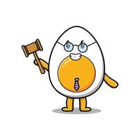 simpatico cartone animato uovo sodo personaggio con felice espressione nel design in stile moderno vettore