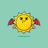 simpatico personaggio del sole dei cartoni animati della mascotte come dracula vettore