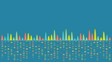 sfondo di scienze del genoma di bande di dna fluorescenti vettore