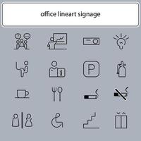 set di elementi di segnaletica del design dell'icona dell'illustrazione della società per ufficio per le informazioni tecnologiche. vettore