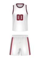 mockup realistico dell'uniforme da basket vettore