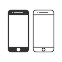 raccolta di smartphone semplice - icona del telefono cellulare design solido e di contorno. illustrazione vettoriale. colore modificabile vettore