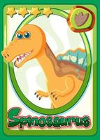 scheda dei cartoni animati di dinosauro spinosauro vettore