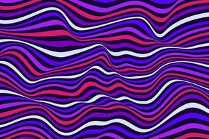 sfondo dinamico di linee d'onda curve. illustrazione di texture a righe alla moda. modello astratto di onda liquida rosa e viola vettore