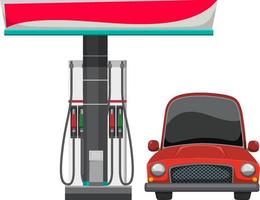 un'auto e una pompa di benzina vettore