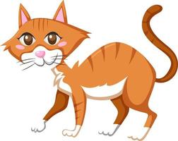 gatto arancione in stile cartone animato vettore