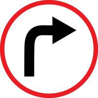girare a destra segno. girare a destra simbolo. girare a destra avanti segno. cartello stradale. vettore