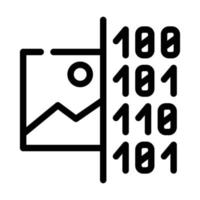 immagine codice binario icona linea illustrazione vettoriale