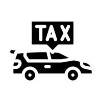 illustrazione vettoriale dell'icona del glifo della tassa automobilistica