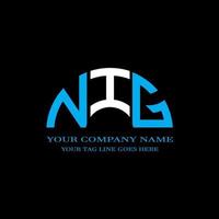 nig lettera logo design creativo con grafica vettoriale