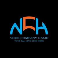 nch lettera logo design creativo con grafica vettoriale