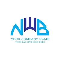 nwb lettera logo design creativo con grafica vettoriale