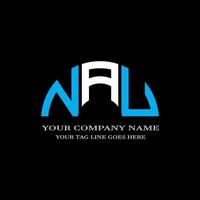nau lettera logo design creativo con grafica vettoriale