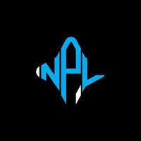 npl lettera logo design creativo con grafica vettoriale
