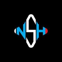 nsh lettera logo design creativo con grafica vettoriale