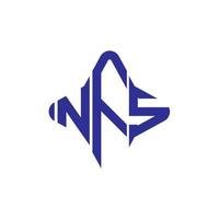 nfs lettera logo design creativo con grafica vettoriale