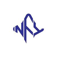 nfy lettera logo design creativo con grafica vettoriale