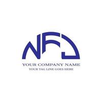 nfj lettera logo design creativo con grafica vettoriale