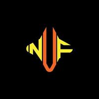 nuf lettera logo design creativo con grafica vettoriale