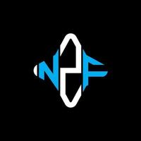 nzf lettera logo design creativo con grafica vettoriale