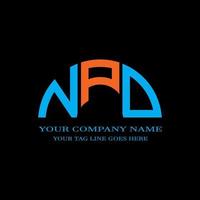 npd lettera logo design creativo con grafica vettoriale