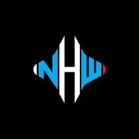 nhw lettera logo design creativo con grafica vettoriale