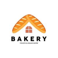logo del pane, illustrazione del design dell'alimento di grano, vettore di panetteria, torta della tazza