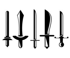 illustrazione delle icone delle spade del cavaliere vettore
