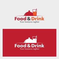 concetto di design del logo di cibi e bevande vettore