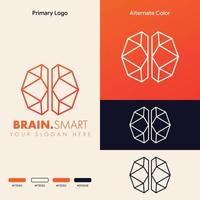 concetto di logo cervello semplice minimalista vettore