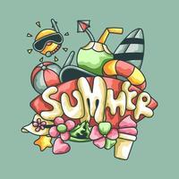 illustrazione di design d'arte per le vacanze estive vettore