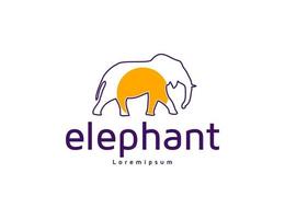 semplice modello di progettazione del logo dell'elefante vettore