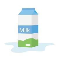 confezione di latte isolato su sfondo bianco vettore