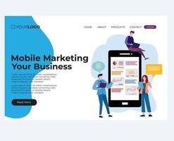 pagina di destinazione del marketing mobile vettore