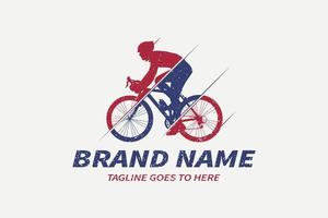 logo del ciclismo della bici, logo del ciclismo, logo della gara ciclistica, modello vettoriale del design del logo della bicicletta