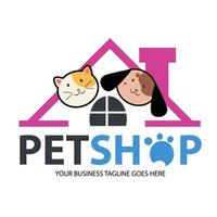 l'illustrazione del logo vettoriale del negozio di animali è un modello di logo pulito e professionale adatto a qualsiasi attività commerciale o identità personale correlata agli amanti degli animali