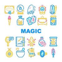icone di raccolta di oggetti misteriosi magici impostano il vettore