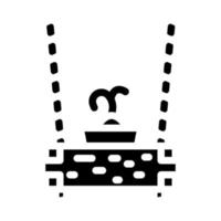 illustrazione vettoriale dell'icona del glifo della scatola della fioriera sospesa