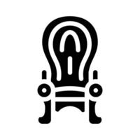 illustrazione nera di vettore dell'icona del glifo del trono del re