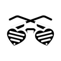 occhiali a forma di cuore icona glifo illustrazione vettoriale
