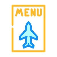 illustrazione vettoriale dell'icona del colore del cibo della compagnia aerea del menu