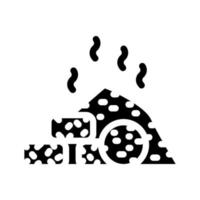 illustrazione vettoriale dell'icona del glifo del compost pressato