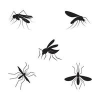 icona della zanzara inserto vettore icona illustrazione piatta della zanzara